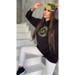 LOLA BIANKA kapucnis pulóver - fekete