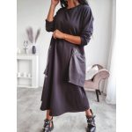 Zsebes oversize ruha-fekete